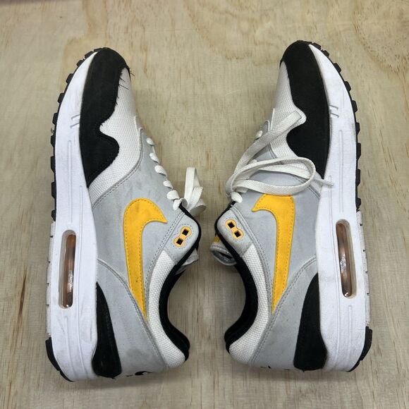 USED sz 12 Nike Air Max 1 Steelers White Gold Black Sneakers FD9082-104 - Picture 5 of 13